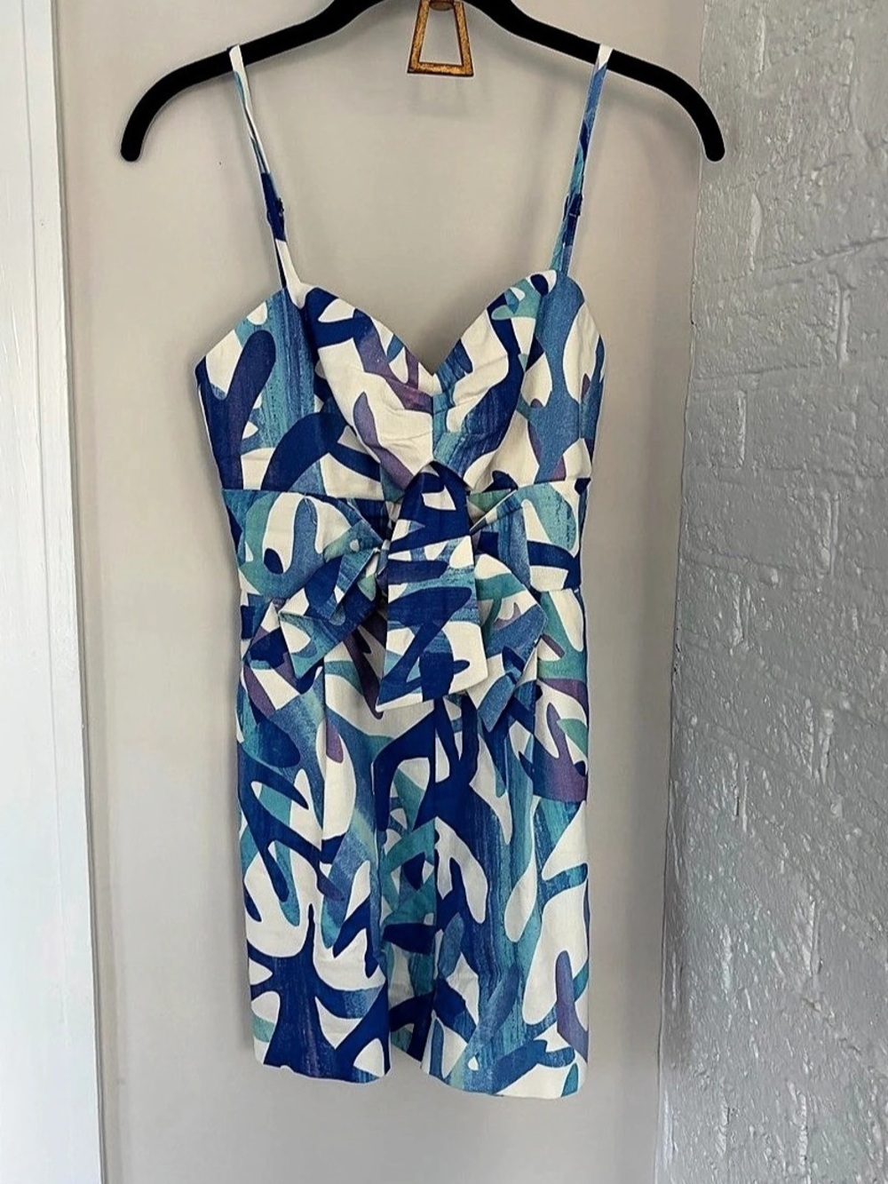MILLY Under The Sea Linen-Blend Romper Blue & White